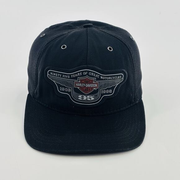 Vintage Harley Davidson Hat Cap SnapBack 90’s Blockhead USA Vtg Twill - Picture 1 of 8
